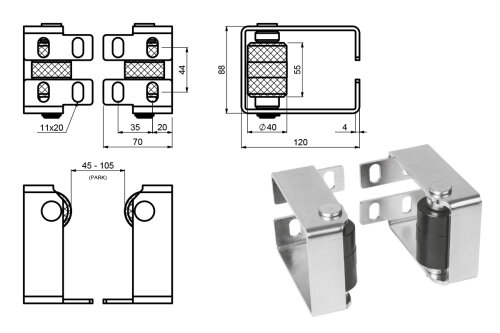 PADDOCK 2 - horní koncový doraz CAIS pro posuvnou bránu
